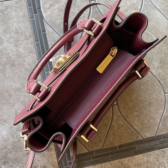 Michael Kors Hamilton Small Satchel Shoulder Crossbody Bag Dark Cherry NWT - Picture 6 of 15